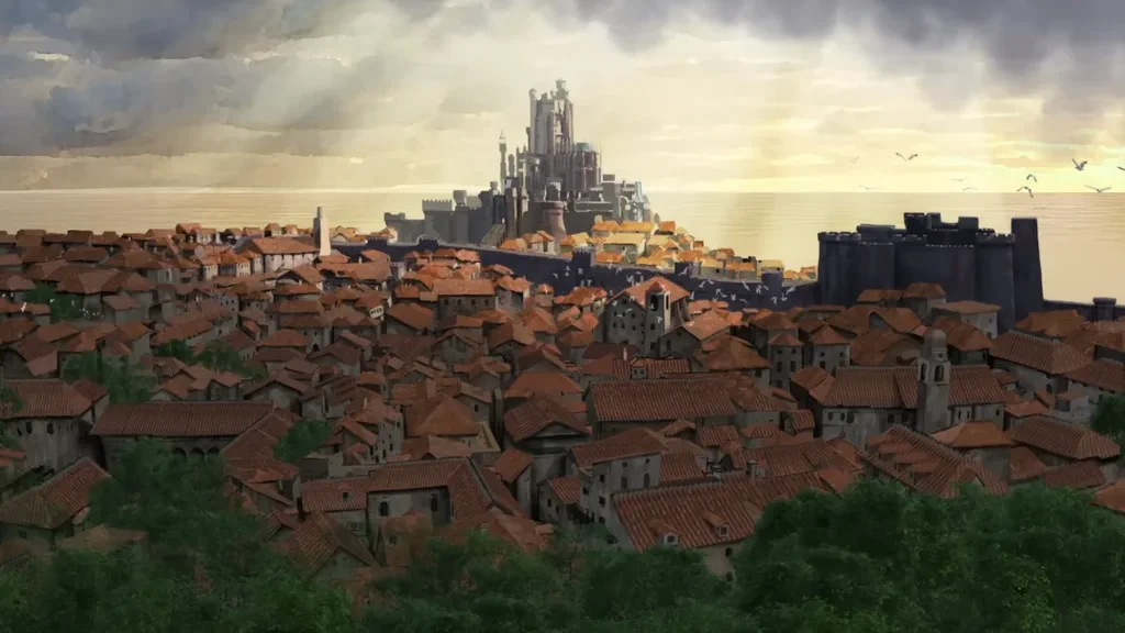 Port-Réal et le Donjon Rouge au-dessus de la ville